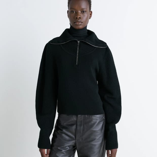 [XS,S,M]르메르 25fw 립 ZIPPED SWEATER/블랙