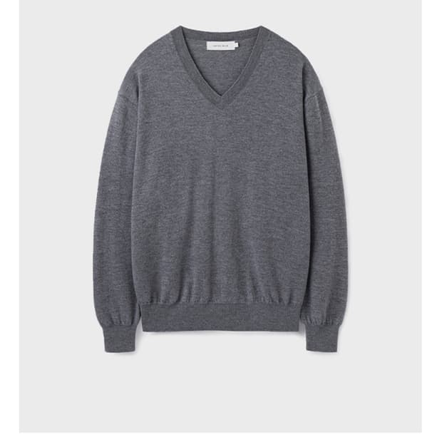 유니온블루 v넥 니트 L 멜란지그레이