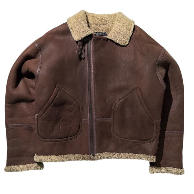 노티카 램스킨 시어링 B-3 무스탕 봄버 자켓