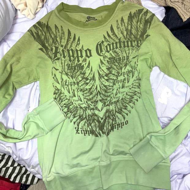 y2k 연두 맨투맨