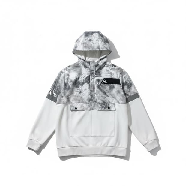 르꼬끄 화이트 후드 아노락