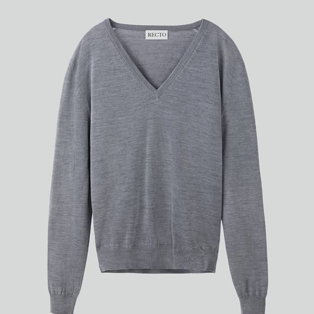 렉토 24 FW 클래식 브이넥 니트 스웨터 그레이 S