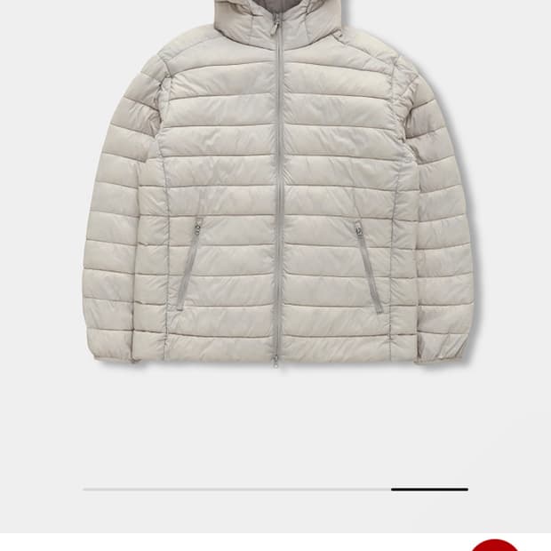 스파오 경량패딩 라이트그레이m