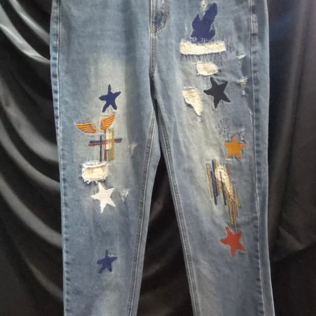 지프 스피릿 패치워크 데님팬츠