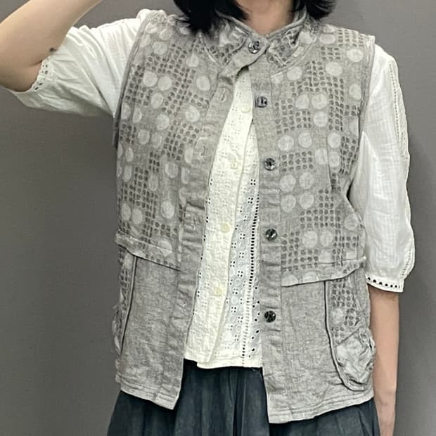 C006 JPN 레이스 펀칭 블라우스 ₊˚⊹♡⊹˚₊