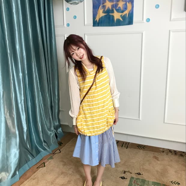 퐁퐁 펌킨으로 떨어지는 루즈핏 실루엣이 너무 귀엽고..귀엽고..♡