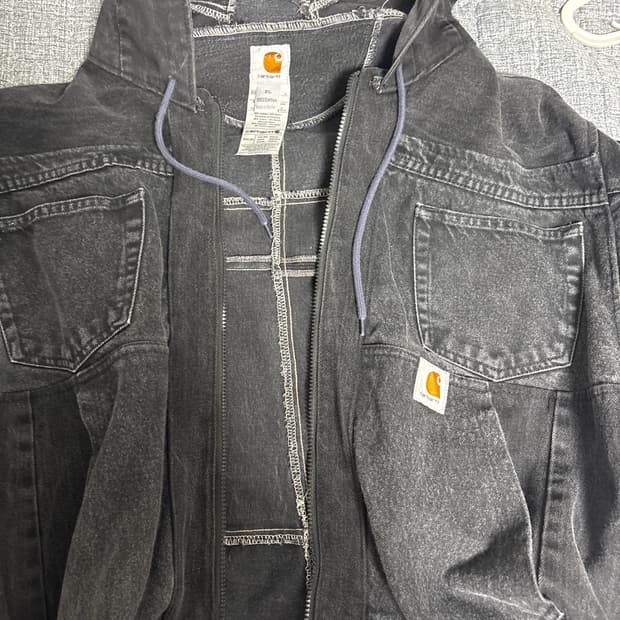칼하트 데님 후드 집업 자켓