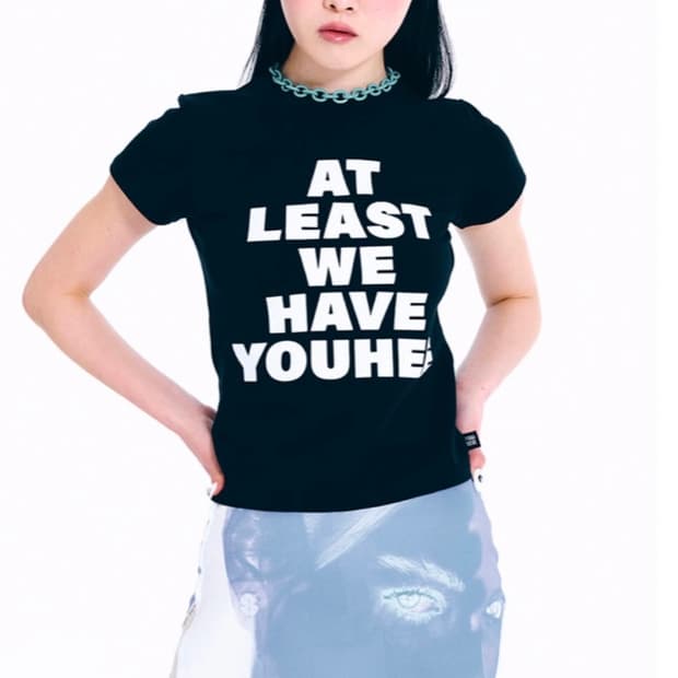 유희 레터링 반팔 T
