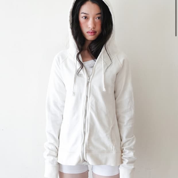 새상품) 샵페어리 washed lily hoodie (ivory)