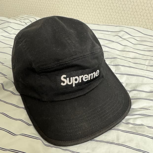 슈프림 워시드 치노 트윌 캠프캡 블랙