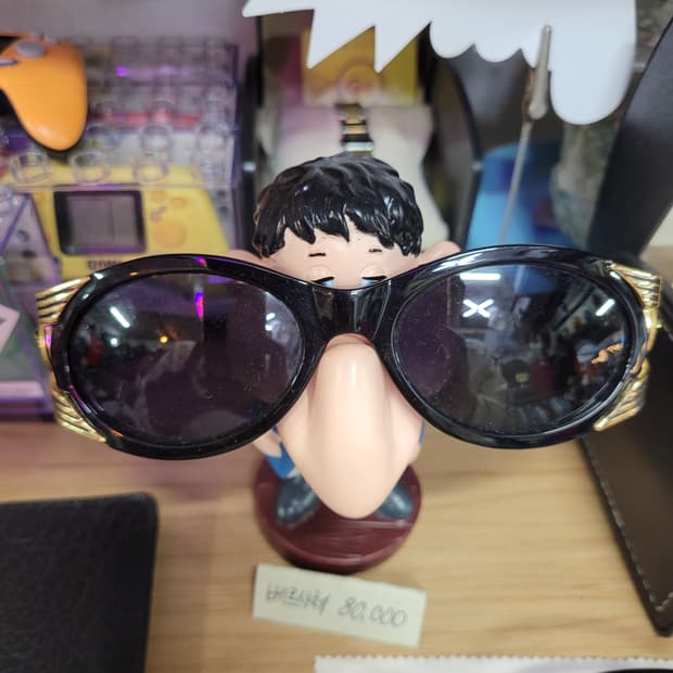 베르사체 선글라스 블랙/골드 장식
