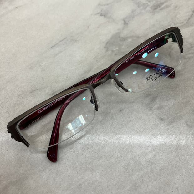 키오 야마토 KIO YAMATO 브론즈 스틸 스퀘어 반무테 안경