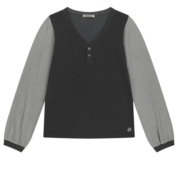 SNUG BUTTON LONGSLEEVES CHARCOAL
