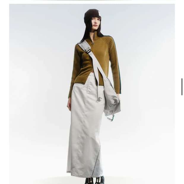 오픈와이와이 스커트LINED TRACK MAXI SKIRT