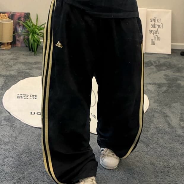 90s ADIDAS 블랙&옐로우 져지 트랙팬츠