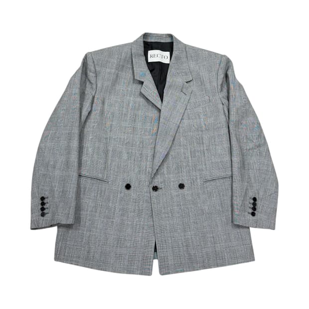 24SS 렉토 글렌 체크 테일러드 블레이저 더블 자켓 S