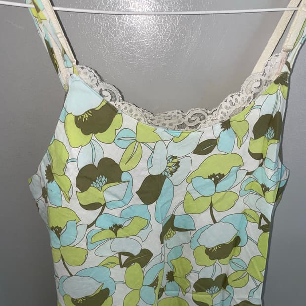 그린플로럴 슬리브리스 원피스