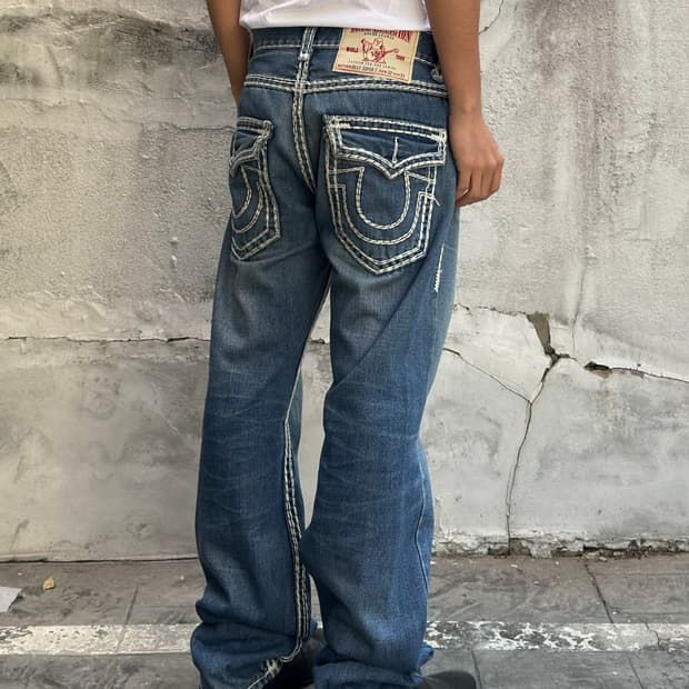 트루릴리전 빌리 슈퍼 T 플레어 팬츠