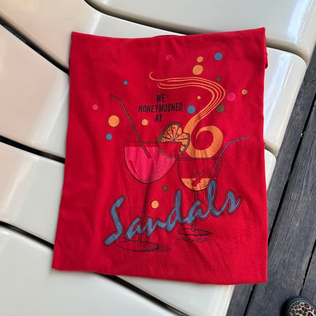 90‘s Jamaica sandals logo print cottn T