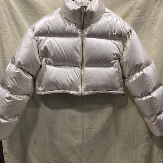 거의새거) Three color 크롭 패딩 덕다운 아이보리 프리사이즈