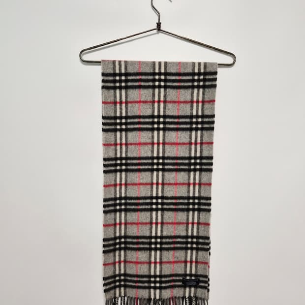 버버리 그레이 노바체크 캐시미어100 머플러 목도리 