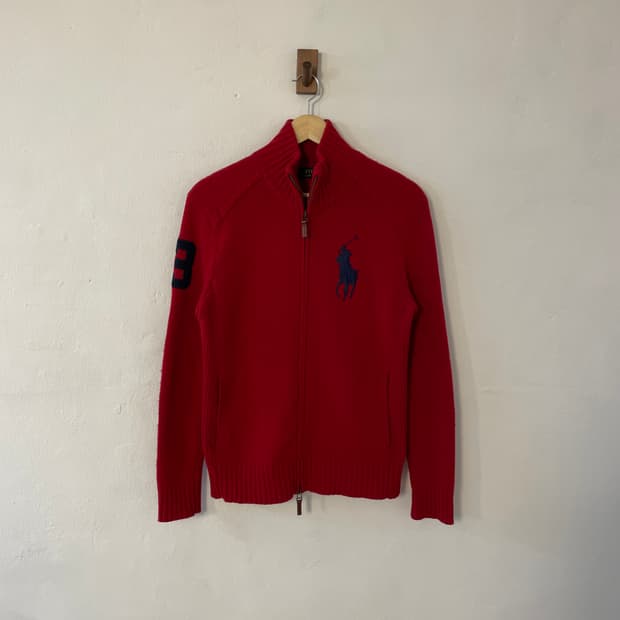 폴로 빅포니 니트 집업 