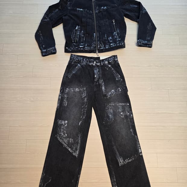 앤더슨벨 왁스 코티드 데님 셋업