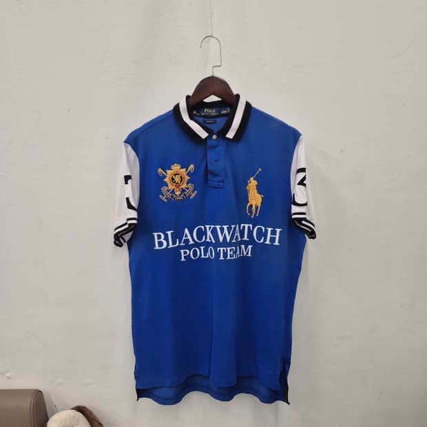 폴로 랄프로렌 치프키 블랙 워치 폴로팀 커스텀 핏 반팔 L