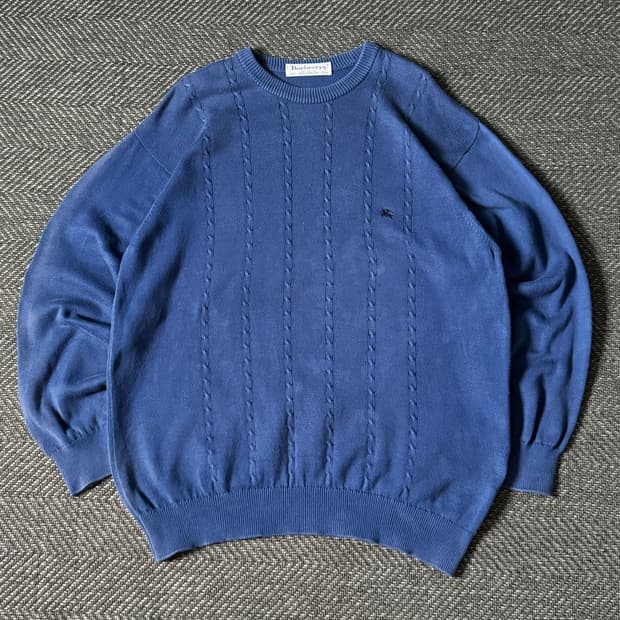 90s 버버리 워시드 코튼 빈티지 스웨터 (105)