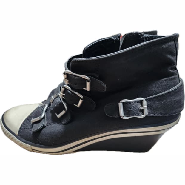 아쉬 스니커즈 운동화 웨지힐 블랙 36