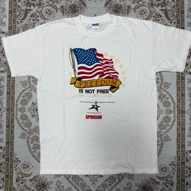 USA빈티지 성조기 반팔티 L