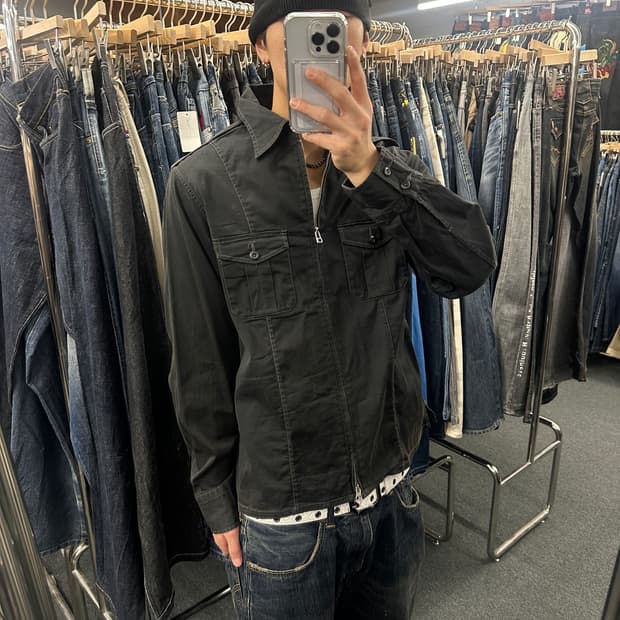 XL) 재패니즈 빈티지 블랙 집업 자켓