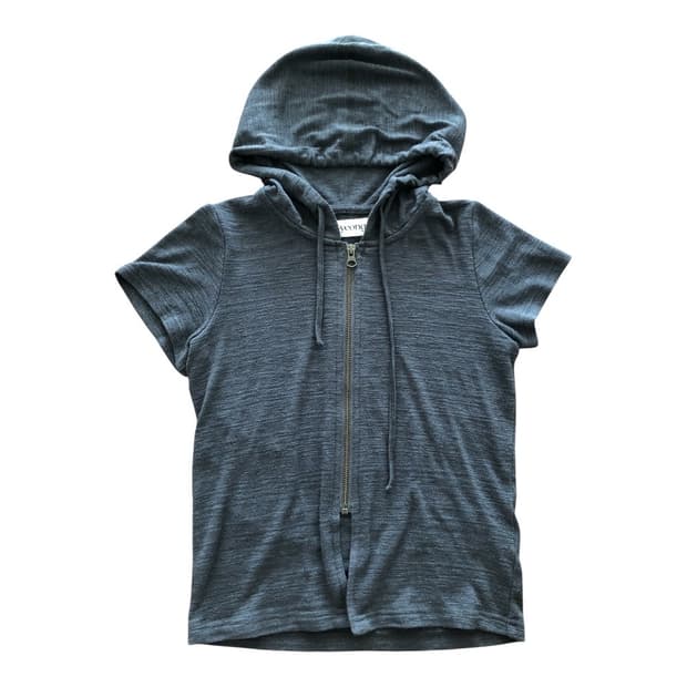 gyeong short-sleeve hooded zip-up jacket