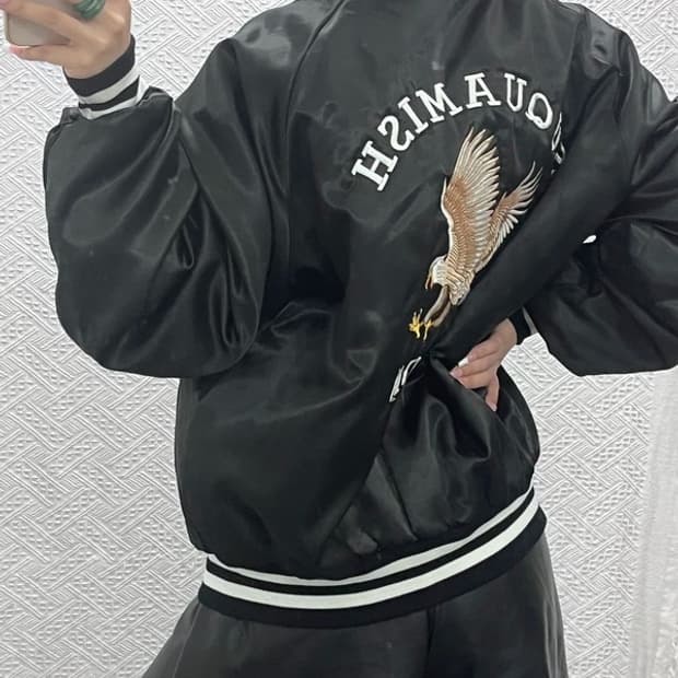 WESTARK USA 새틴 보헤미안 히피 바시티 자켓 L C12536