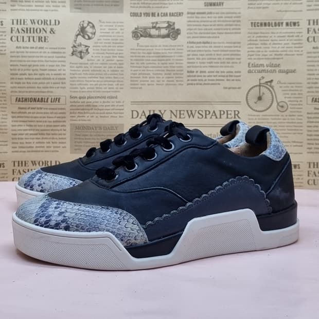 센존 블루라벨 파이톤 포인트 스니커즈 235