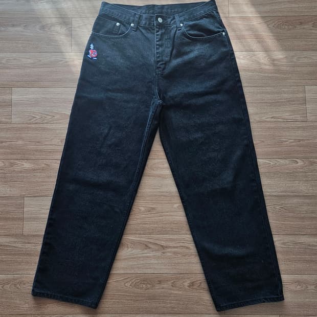 위캔더스 애플 데님 팬츠(블랙, L)