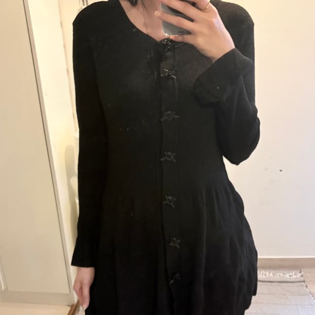 japan vintage black frill cardigun 