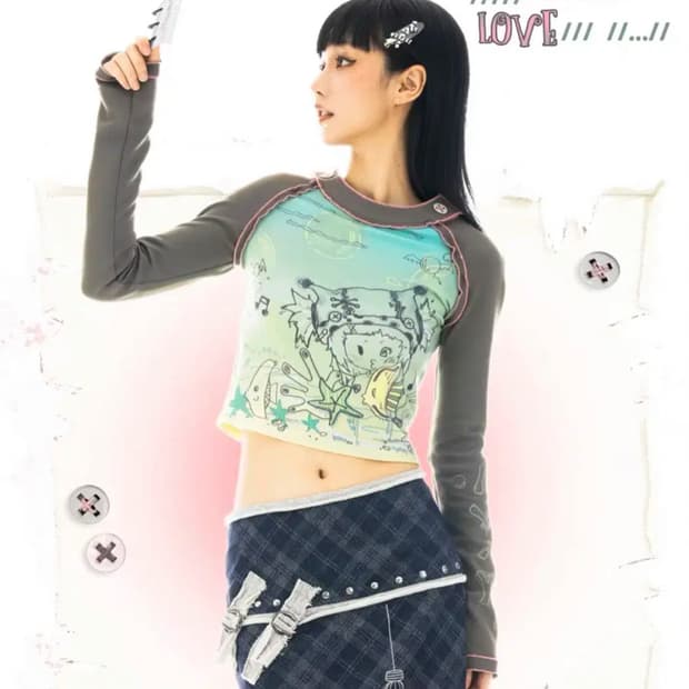eyeellike sassylove 22AW 오리지널 숏긴팔티셔츠 