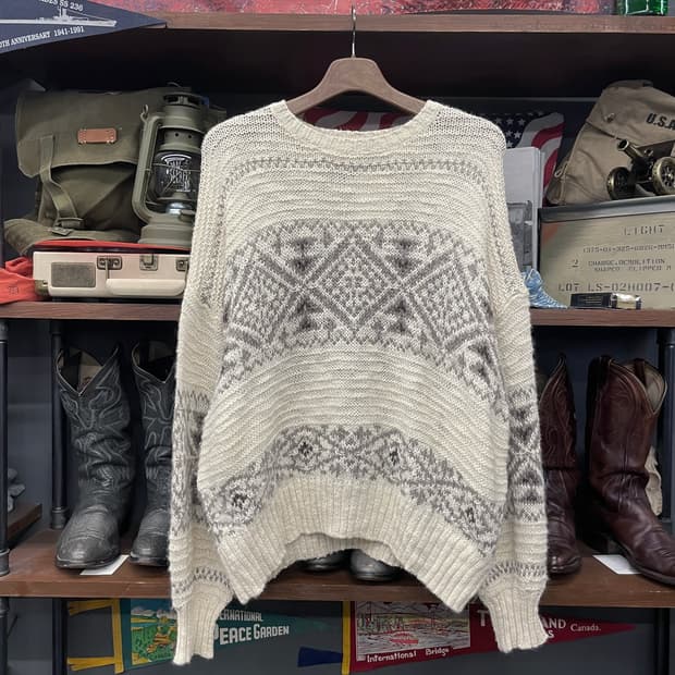 폴로 랄프로렌 신형 라벨 페어 아일 씨스루 니트 스웨터 컨트리