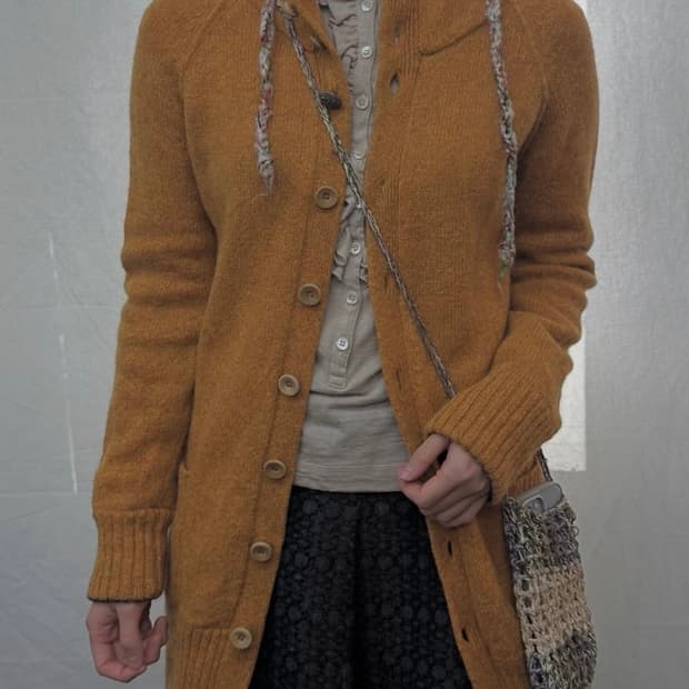 cube sugar 니트 후드집업