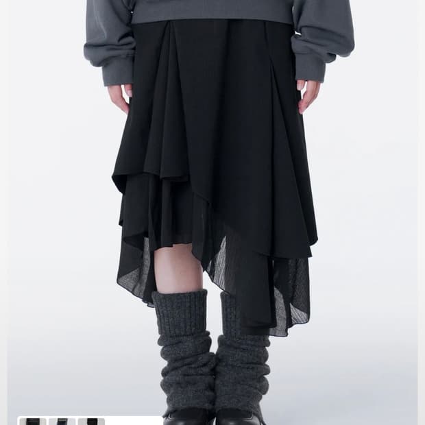 미세키서울 언발 레이어드 스커트 블랙 판매합니다