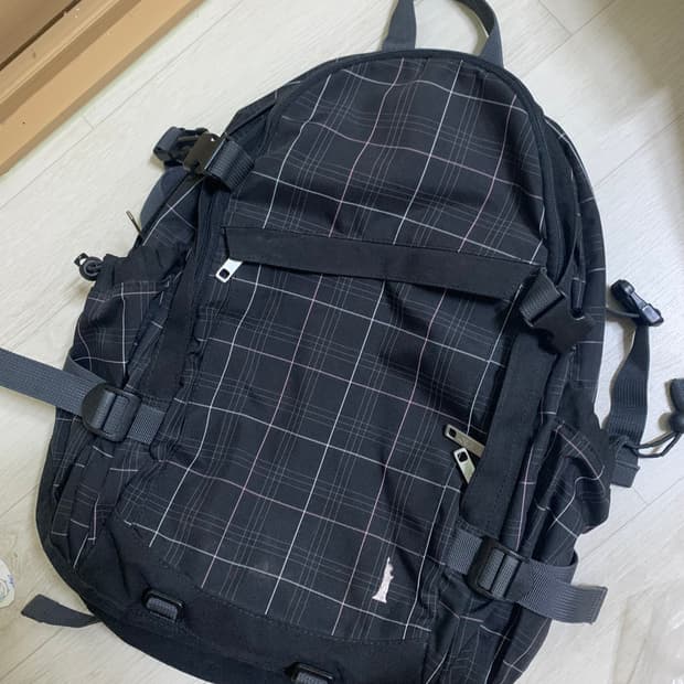 이스트보이 핑크 체크 백팩