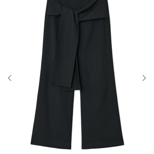 썬번프로젝트 팬츠 stripe tie pants black