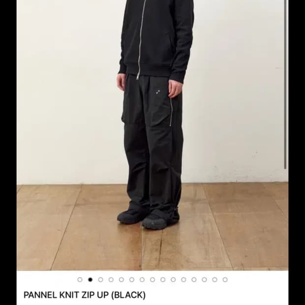 ETCE PANNEL KNIT ZIP UP (BLACK) m