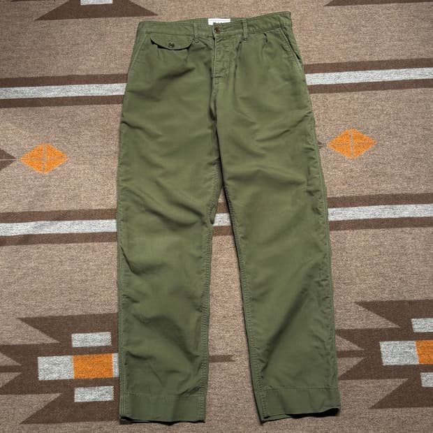 YMC 올리브 백사틴 밀리터리 치노 팬츠 32