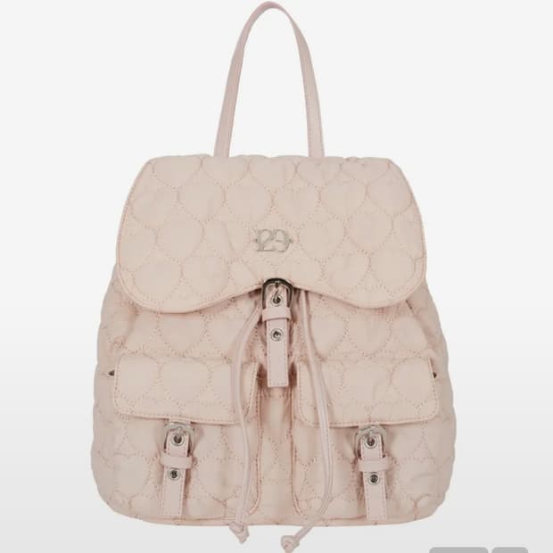 일리고 하트퀄팅 백팩 핑크색