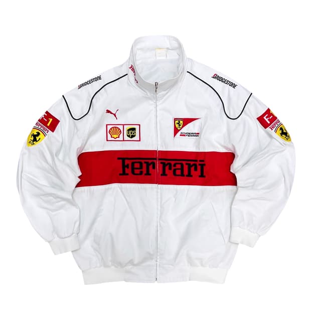페라리 화이트 코튼 레이싱자켓(L)