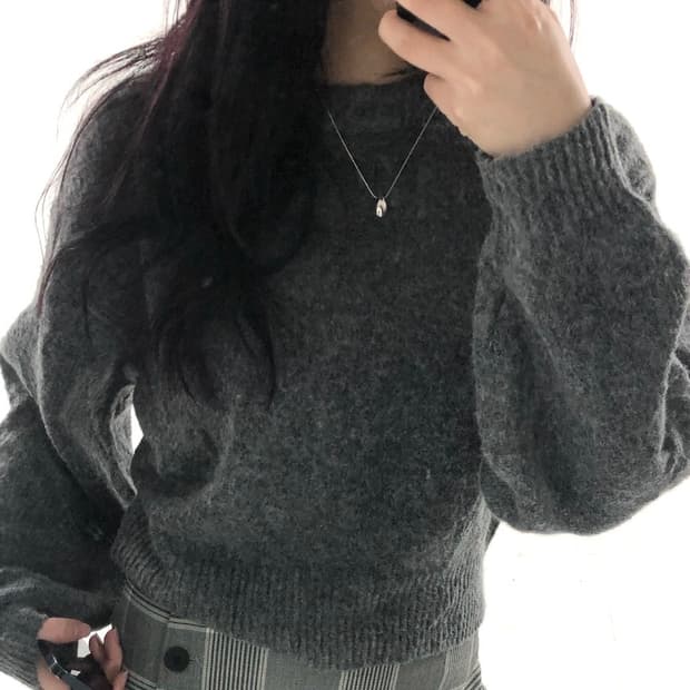 Chunky Grey Cropped Knit