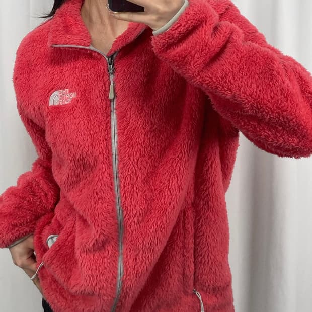 노스페이스 핑크 플리스 후리스 자켓