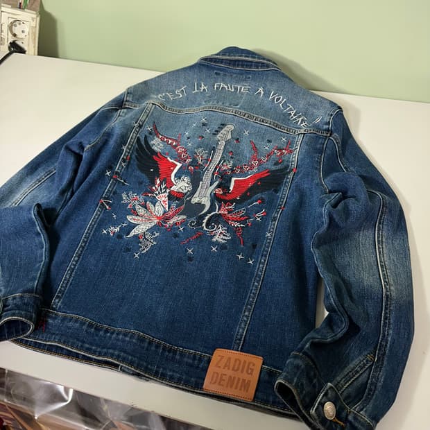 우먼S-M 쟈딕앤볼테르 슬림핏 엔젤기타자수 데님자켓